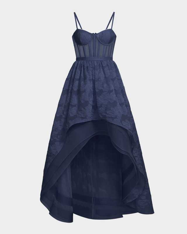 High-Low Fil Coupe Corset Gown